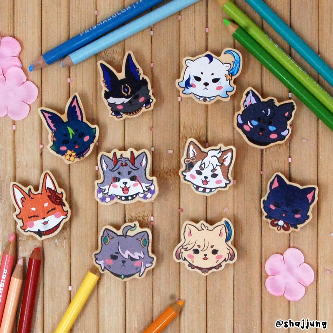 WOODEN PIN || Honkai + Genshin