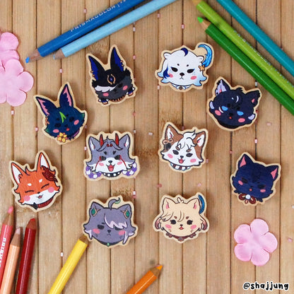 WOODEN PIN || Honkai + Genshin