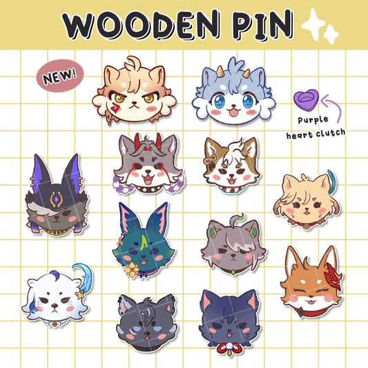 WOODEN PIN || Honkai + Genshin